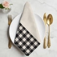 thumbnail image 2 of Retro Black Cloth Napkins, Farmhouse Buffalo Plaid Vintage Beige Washable and Reusable Dinner Napkins Set of 4, Table Napkin for Kitchen Party Birthday Wedding Hotel Housewarming 20"x20", 2 of 9