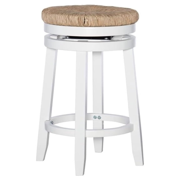 Furniture Linon Morgan 25.5" Wood Counter Stool in White