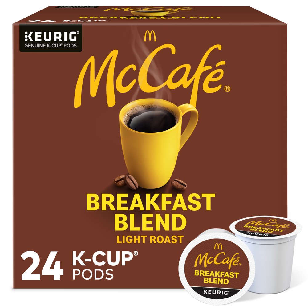 McCafe Breakfast Blend KCup Coffee Pods, Light Roast, 24 Count For