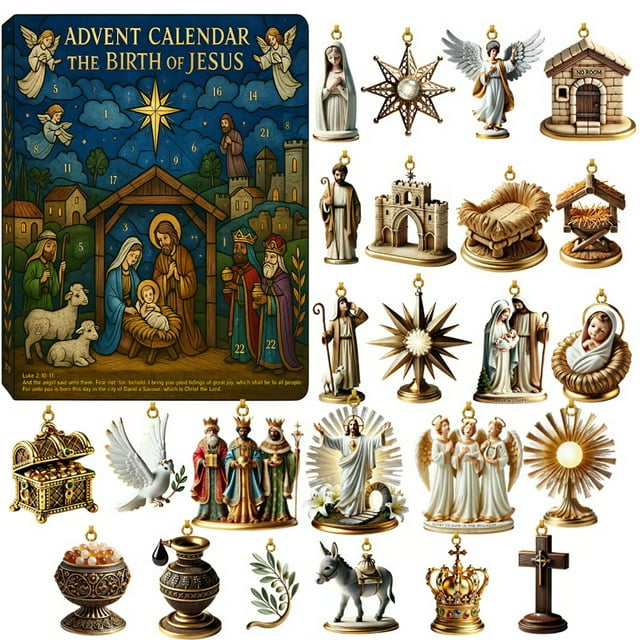 The Path To Advent Calendar 24 Days Of Scene Advent Calendar 2025 2D Scene Hanging With Star Manger For Family Party Digital Timer for Kids Homework Twig Lights with Timer Battery Timer Kids Games