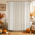 thumbnail image 2 of Cream Striped Shower Curtain Set - Extra Long 72" x 96" Washable Bathtub Curtain with 12 Hooks, Farmhouse Beige White Stripes Aesthetics Waterproof Fabric Stall Shower Curtains for Bathroom Décor, 2 of 8