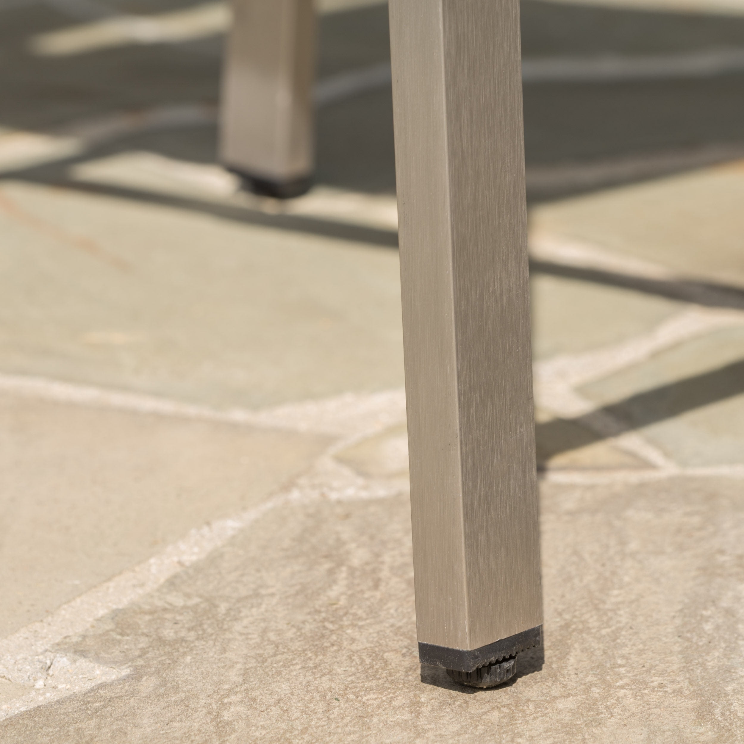 Outdoor Rust Proof Aluminum Frame Bar Stool Set of 2 29.50 Inch, PE Rattan Surface Height Seats for Patio Bar, Silver and Grey