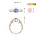 thumbnail image 4 of Angara Natural 1.45 Ct. Tanzanite with Diamond Vintage Inspired Ring in 14K Rose Gold for Women (Ring Size: 3), 4 of 9