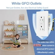 White GFCI Outlet 20Amp 2PK,Nineleaf White Outlets Receptacles,GFI Electrical Outlet with LED Indicator,Weather Resistant WR,Ground Fault Circuit Interrupters,120V,Wall Plates and Screws Included,ETL