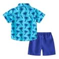 thumbnail image 3 of Hotiary Toddler Baby Boys Summer 2 Piece Outfits Kids Cartoon Graphic Print Suit Children Short Sleeve Lapel Collar Button down Shirt Tops + Elastic Waist Shorts Set for 12 Months-7 Years, 3 of 8