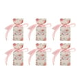 thumbnail image 1 of Small Gift Boxes, Wedding Favor Boxes Safe Eco Friendly Floral Pattern Retro Style Paper Material 50 Set Easy To Assemble With Rope For Wedding Gifts Pink HM2251304, 1 of 8
