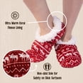 thumbnail image 6 of Women’s Fuzzy Slipper Socks with Grippers – Soft Microfiber Outer, Cozy Fleece Lined Indoor House Socks (Nordic Moose, L/xl), 6 of 7