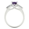 thumbnail image 4 of Clara Pucci 14K White Gold 2.5ct Alexandrite Three-Stone Ring for Women, 4 of 7
