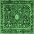 thumbnail image 1 of Ahgly Company Indoor Square Persian Emerald Green Traditional Area Rugs, 7' Square, 1 of 4