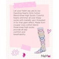 thumbnail image 7 of MeMoi Dazzling Hearts Cotton Blend Knee High Socks - Girls - Female, 8, White, 7 of 7