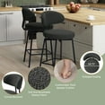 thumbnail image 6 of WestinTrends Alexandria Modern Upholstered Sherpa Fabric Counter Height Bar Stools with Back (Set of 2), Charcoal Gray, 6 of 14