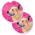 thumbnail image 1 of Pink Australian Cattle Dog Set of 2 Cup Holder Car Coaster, 1 of 1