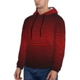 thumbnail image 2 of KLL Red Geometric Print Mens Hoodie Long Sleeve Casual Pullover Hooded Sweatshirt Fashion Drawstring Hoodies with Pocket-4X-Large, 2 of 6