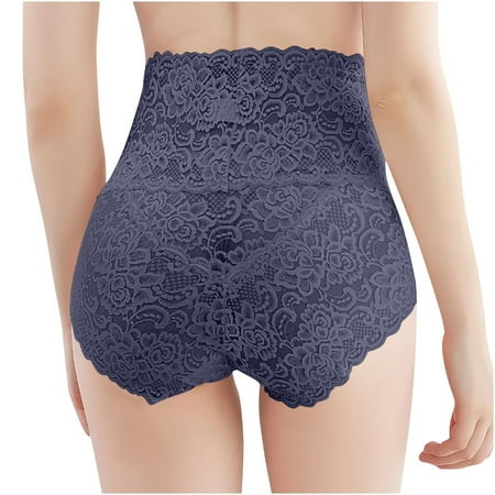Kmdttou Underwear Women Pack Sexy Lace High Cut Panties Comfort Bikini Panty Stretch Underpants Breathable Ladies Briefs (Available in Plus Size) Blue-XL