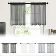 thumbnail image 4 of Btomtd 2pcs Semi Sheer Short Curtains in Solid Colour for Kitchen and Bathroom Thin Cafe Curtains Filter Light Beautifully for Any Home Space - 51.96"x18.11", White, 4 of 4