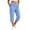 Blue, variant on Vivianyo HD Women's Pleated Waist Summer Loose Casual Capri Pants, Single Button Elastic Waistband Soft Cropped Fall Trousers with Side Pocket for Women, Women's White, Sizes S-3XL