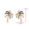 thumbnail image 2 of Aretes Broquel Palma Swarovski Esmeralda, Zafiro Oro 18K Lam dorado Unitalla, 2 of 7