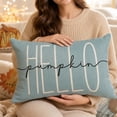 thumbnail image 6 of Thanksgiving Fall Harvest Throw Pillow Covers 12x20 Inch Set of 4, Printed Pumpkin Decorative Pillowcases, Farmhouse Holiday Cushion Covers for Sofa Living Room Home Fall Halloween Thanksgiving Decor, 6 of 8