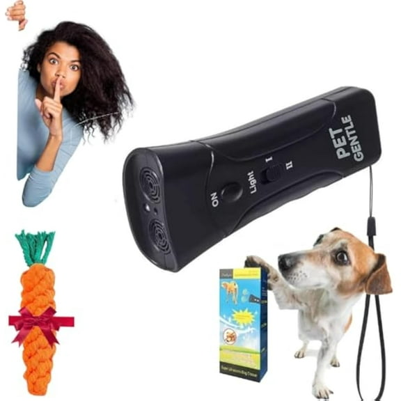 Pet Gentle Anti Barking Device, 2025 New Petgentle Dog Training Device, Ultrasonic Dog Bark Deterrent & Behavior Corrector - Stop Barking, Jumping, Aggression, Portable Training Equipment(1)