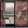 thumbnail image 3 of BZSMCE Window Curtain Panels Set Of 2 In Ruby Butterflies Printed, 3 of 4