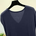 thumbnail image 4 of cfhntfmh Pajama Tops for Women V Neck Short Sleeve Basic Solid Tshirts Loungewear Summer Soft Comfy Sleep Shirts, 4 of 5