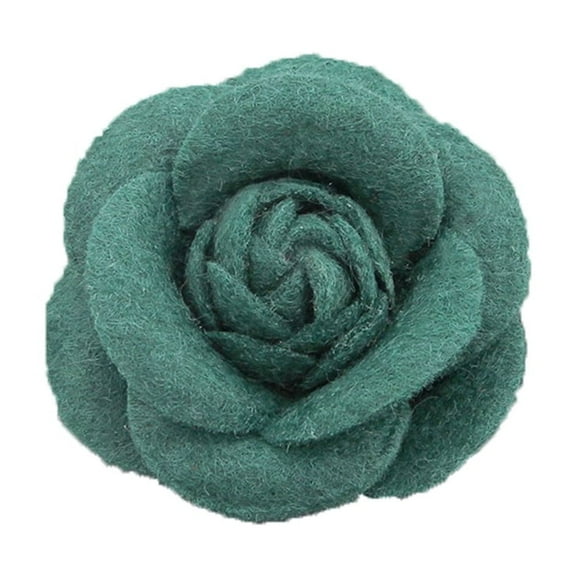 Green Elegant Rose Flower Wool Fabric Brooch Pin for Women Camellia Floral Pins Clip Lapel Shawl Dress Corsage Brooches Pins