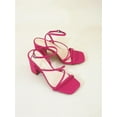 thumbnail image 5 of Women’s Minimalist Chunky Heeled Ankle Strap Sandals in Hot Pink, Summer Fashion Heeled Shoes, 5 of 8