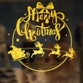 Christmas Window Stickers Cute PVC Golden Glitter Snowman Snowflake