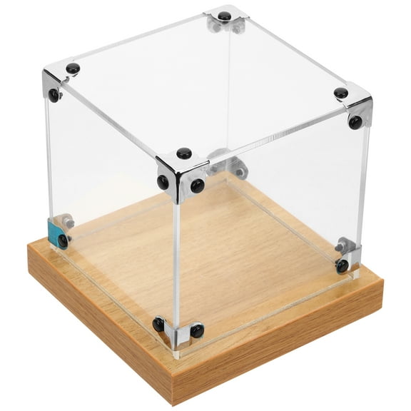CRILSTYLEO Display Case Wooden Transparent 1Pack 3.93X3.93X3.93In
