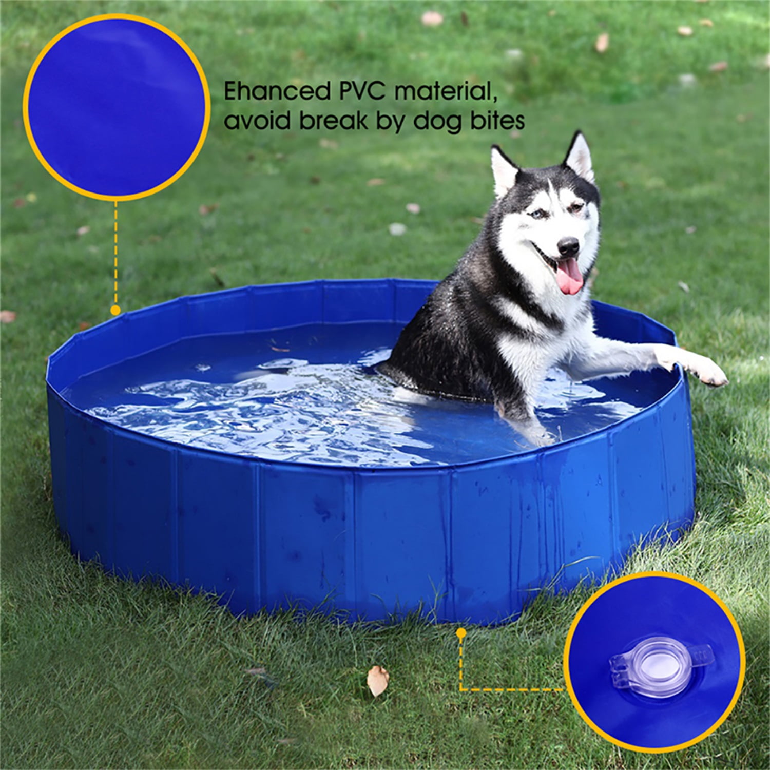 Pefilos Foldable Doggie Swimming Pool for Backyard PVC Outdoor Bathing Tub Dog Pools for Large Small Dogs, Blue M Pefilos Foldable Doggie Swimming Pool for Backyard PVC Outdoor Bathing Tub Dog Pools for Large Small Dogs, Blue M