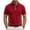 Red, variant on Men’s Short Sleeve Stand Collar Polo Shirt with Contrast Side Panels and Button Placket Casual Fit Top Army Green L