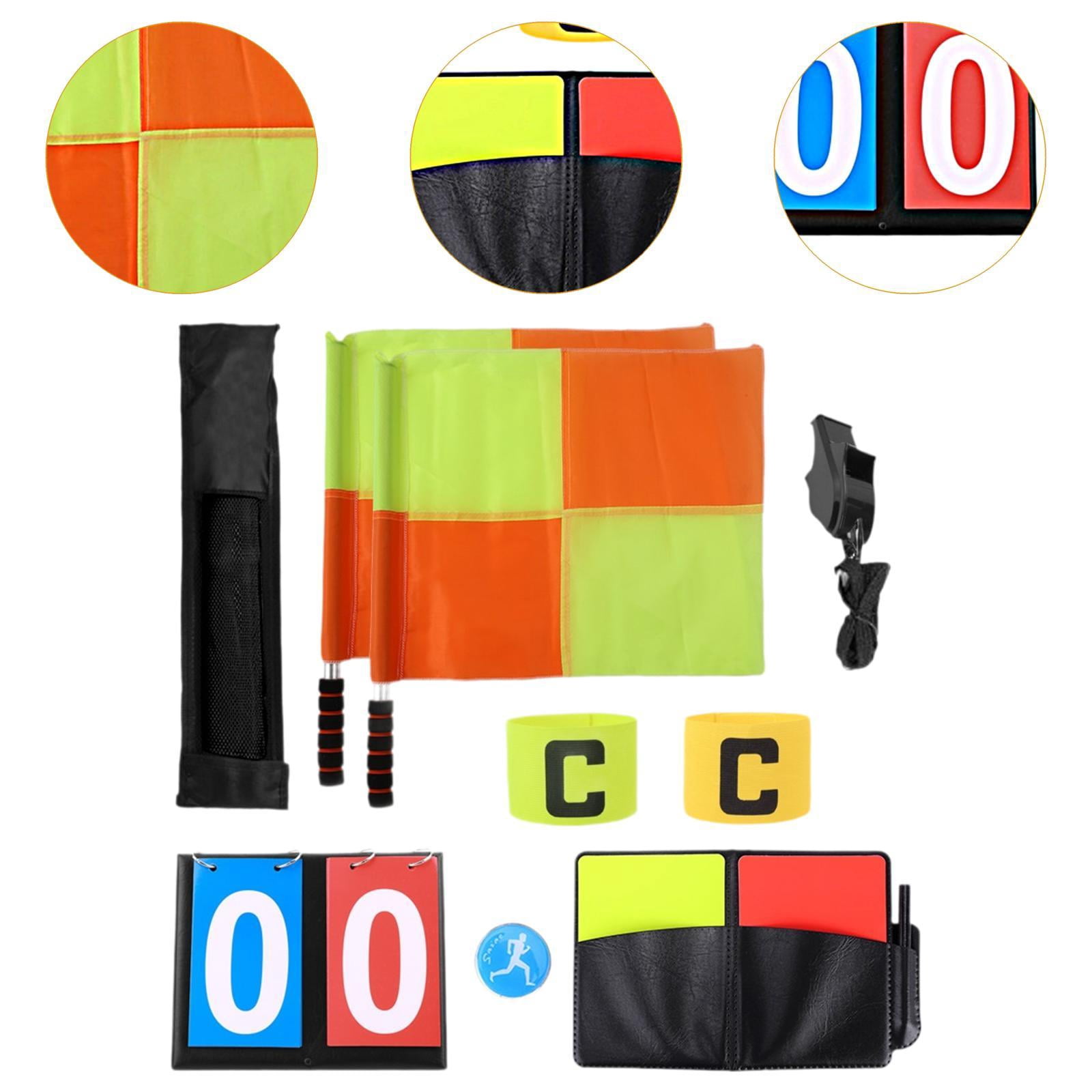 QccHieUs Soccer Referee Kit Accessories Portable Compact Foam Handle Whistle Professional