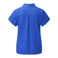 thumbnail image 5 of Frontwalk Ladies Blouse Button Down Tops Lapel Neck Shirts Women Casual Tunic Shirt Short Sleeve Blue M, 5 of 6
