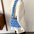 thumbnail image 3 of Bolsos de hombro para mujer 2022, bolsos de crochet de algodón, bolsos de compras para niñas, bolsos de nailon cuadrados, lindos y casuales., 3 of 5
