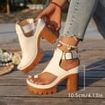 thumbnail image 4 of Caywon Women Gladiator Sandals, Chunky Heel Toe Ring, Ankle Strap Thick Sole Dressy, Comfortable Ladies Shoes Sandalias Cuña Mujer, 4 of 9