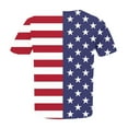 thumbnail image 5 of Brnmxoke Plus Size American Flag Shirt Women 4th of July T Shirt Cute Summer USA Stars Stripes Graphic Tee Shirt Patriotic Short Sleeves Tee Tops Red,XXL, 5 of 5