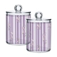 thumbnail image 2 of Lilac White Stripes Small Chic Flowers Translucent Plastic Cans Storage Canisters with Lid Set of 4, 2 of 7