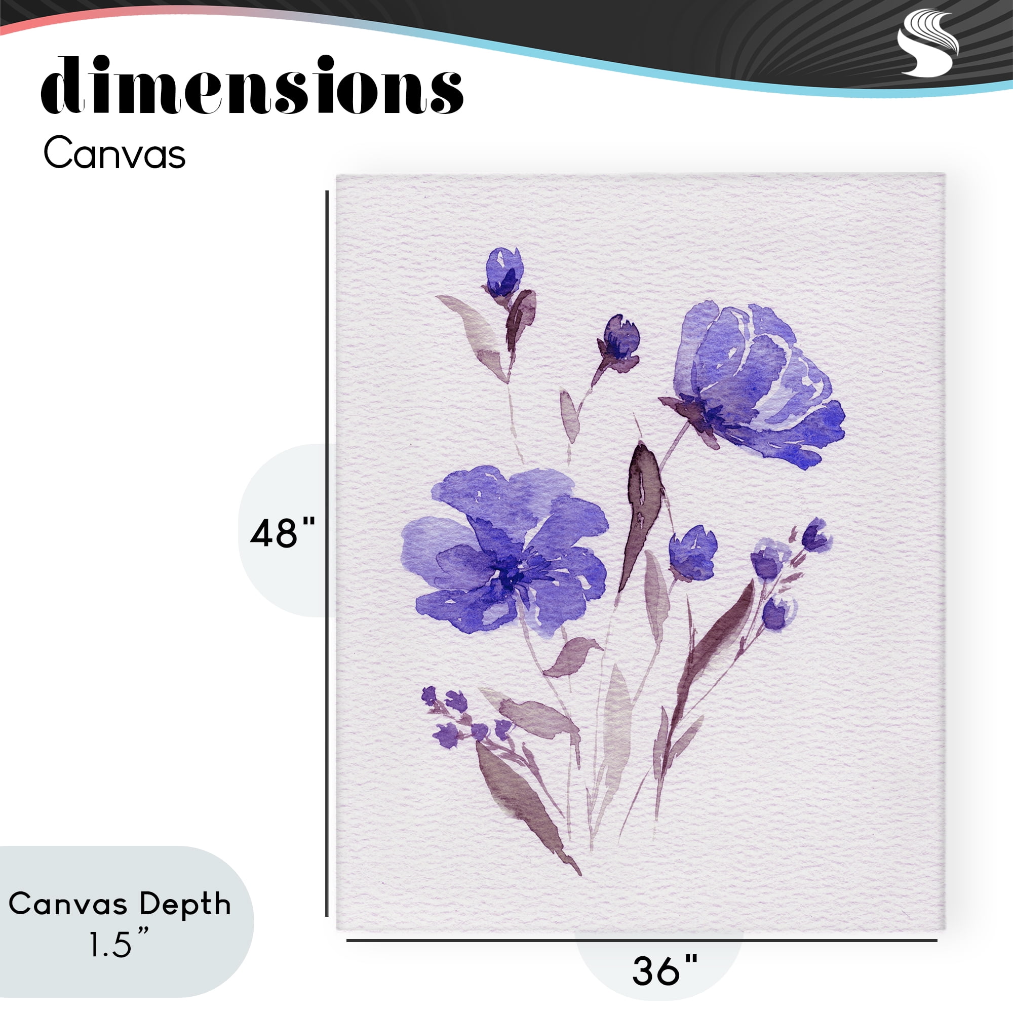 Stupell Industries Watercolor Purple Flowers Canvas Wall Art, design by Leah Noel Art