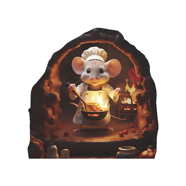 White Wall Decor Mouse Hole 3D Wall Stickers, Pegatinas de Pared Del Ratón, Pegatinas de Pared Hechas a Mano, Pegatinas de Pared Del Ratón, Pinturas Murales, Decoraciones de Pared Del Hogar