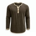 thumbnail image 5 of Horkkom Linen Shirts for Men Button V Neck Long Sleeve Shirts Casual Loose Workout Athletic Shirts XXXL, 5 of 6