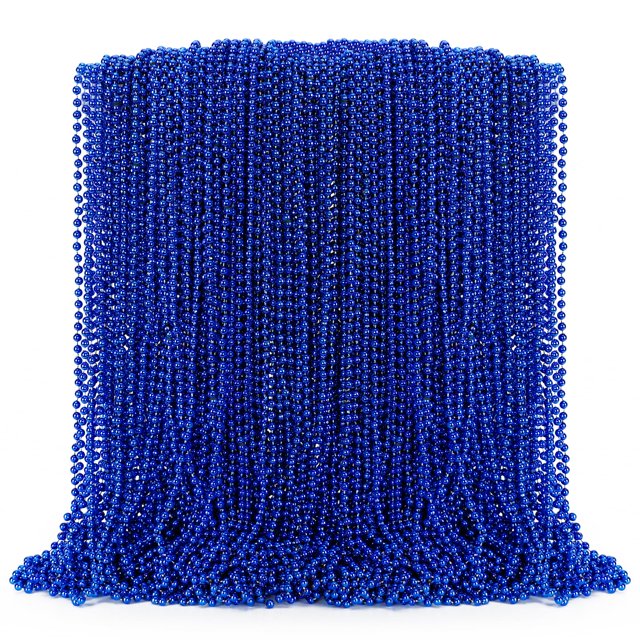 Collar de cuentas EOBOH azul, 100 unidades, para fiesta de Navidad