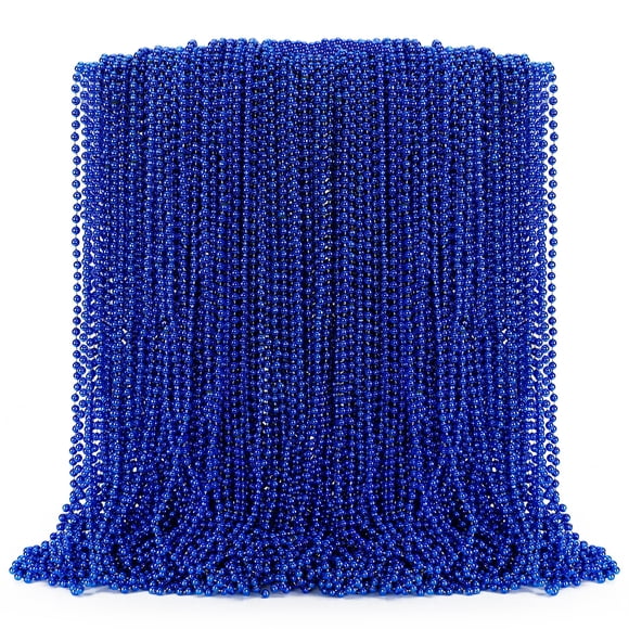 Collar de cuentas EOBOH azul, 100 unidades, para fiesta de Navidad