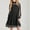Black, variant on SERTG Girls Summer A-Line Dress with Sheer Layered Detail Round Neck Long Sleeve Skirt Versatile Outfit for Kids 5-16 Years(Blue,10 Years)