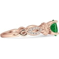 thumbnail image 5 of Vintage Style Sunflower Round Green Emerald Cubic Zirconia Rose Tone 925 Sterling Silver, Size 9, 5 of 7