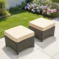 thumbnail image 6 of Ovios 6-Piece Patio Furniture Set All-Weather Wicker Outdoor Conversation Set with Sofa Swivel Chairs and Ottomans, Beige, 6 of 10