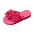 thumbnail image 3 of BRICH Flip Flops for Women Flower Dressy Wedges Platform Flat Sandals Open Toe Summer Beach Slides Comfortable Outdoor Boho Shoes Hot Pink 8, 3 of 8
