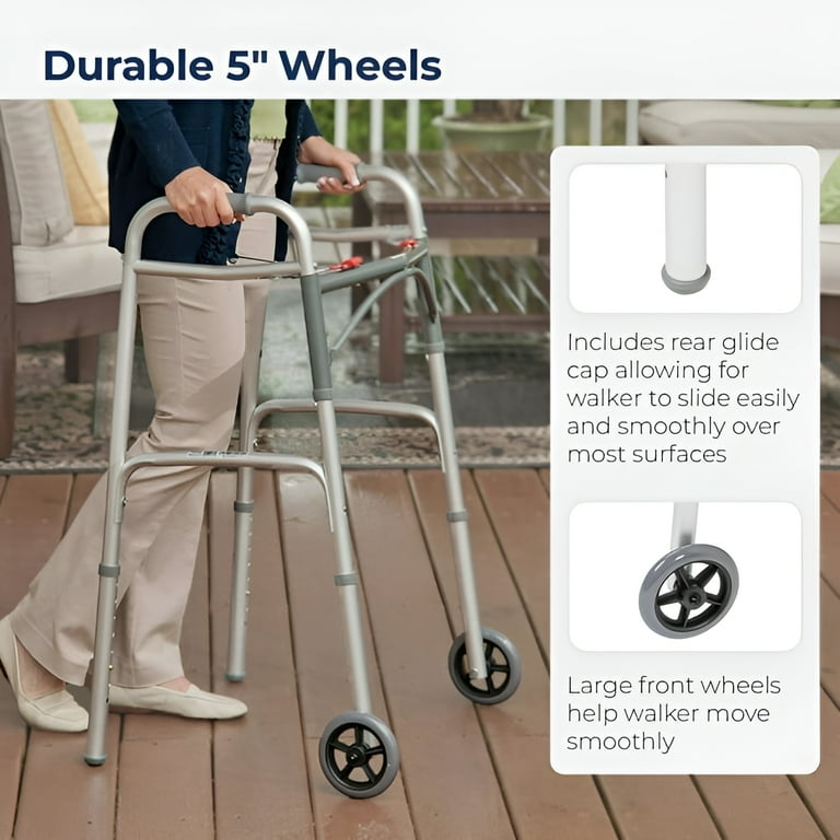 Drive Medical Lightweight Deluxe Folding Walker for Seniors