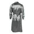 thumbnail image 4 of Men's Satin Long Robe, Lightweight Bathrobe for Men with Two Pockets, Men's Nightgown, L, 4 of 7
