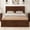Walnut, variant on Retro Platform Bed Full Size with Headboard and Footboard, Solid Wood Bed Frame with Underneather Storage, Adjustable Height Headboard, Walnut