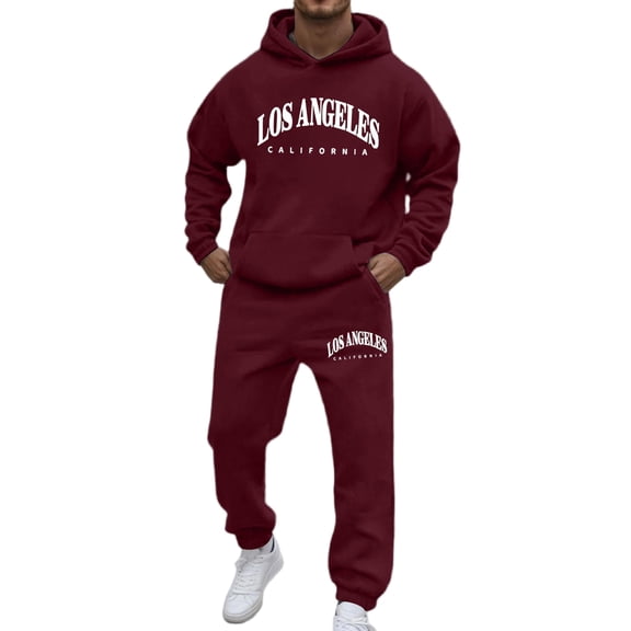 Fabrcox M-5XL Sweatsuits for Men 2 Piece Fleece Lined Hoodie Sweatpants Set Causal Athletic Gym Sweatshirt Joggers Mens Track Suit Set 5XL